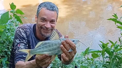 Pescaria de mandi rio alto e água suja isca certa pega bons