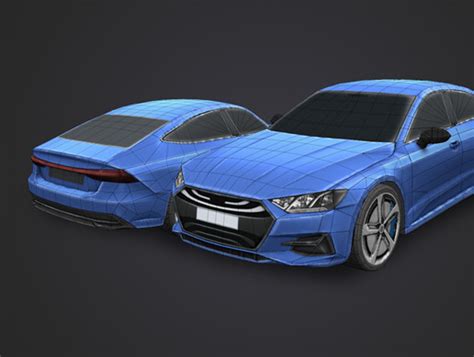 Low Poly Mobil Game Ready Sedan Car 1 3d 지상 Unity Asset Store