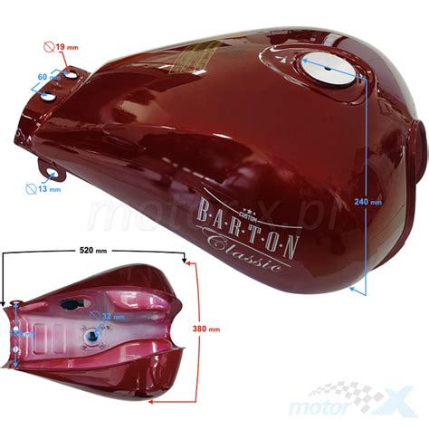 Fuel Tank Red Barton Classic 125 Euro 5 Motor X