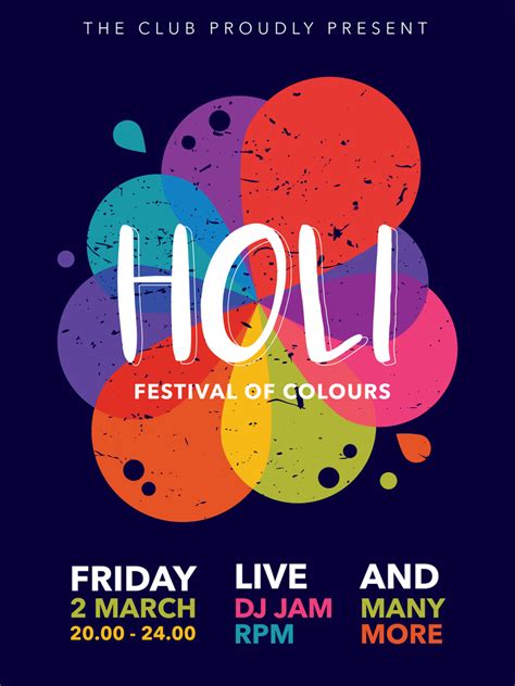 Holi Festival Poster 191138 Vector Art at Vecteezy