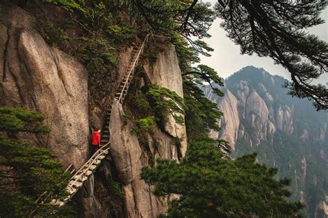 Treppe Im Huangshan Gebirge China Geo