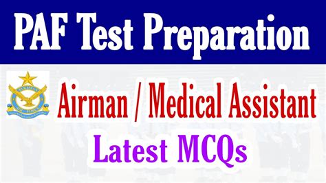 Pakistan Air Force PAF Airman Female Medical Assistant FMA Latest MCQs