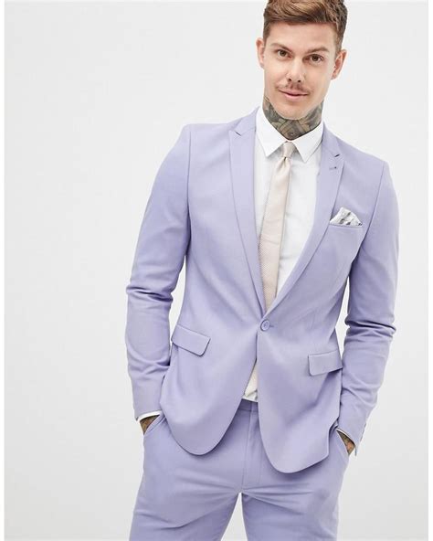 Asos Skinny Suit Jacket In Lilac In Purple For Men Lyst