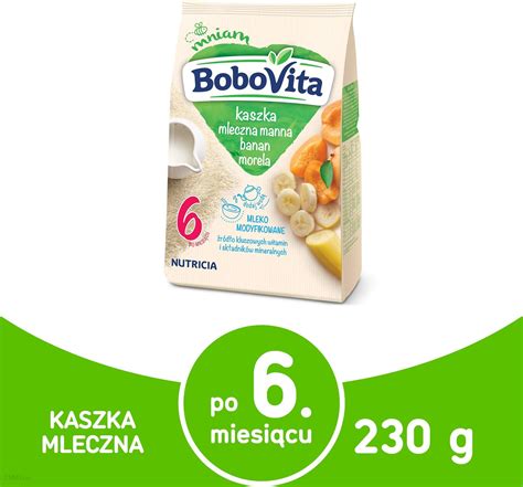 Bobovita Kaszka Mleczna Manna Banan Morela Po 6 Miesiącu 230G Ceny i