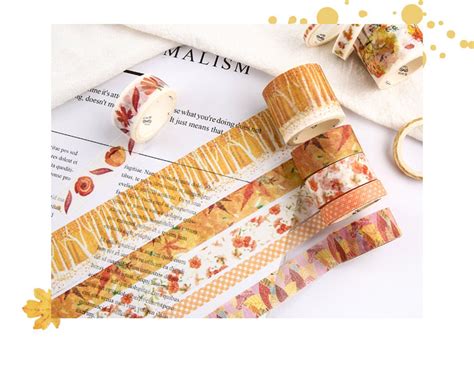 Autumn Forest Japanese Washi Masking Tape Set Rolls Etsy