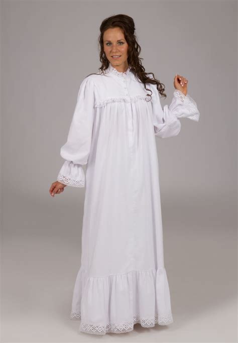 Victorian Flannel Nightgown Night Gown Flannel Nightgown Night Dress