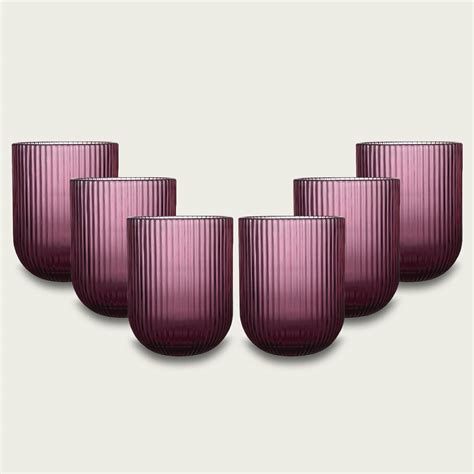 Set 6 Tumbler In Vetro Eternity Porpora Arca Italy