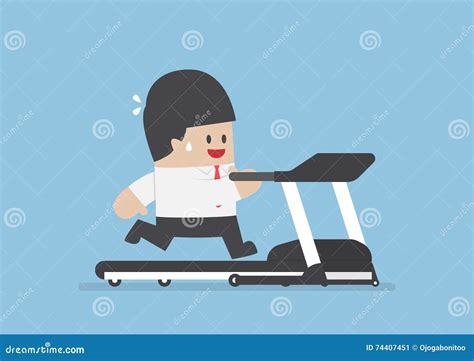 Hombre De Negocios Running On Treadmill Ilustraci N Del Vector