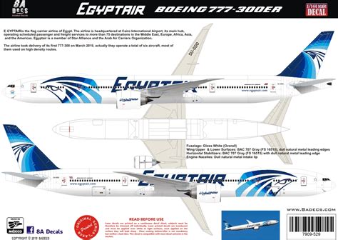 Adecs Decals Catalogue Egypt Air Boeing Er