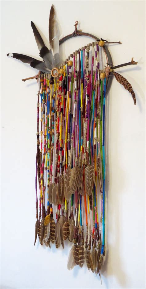 Yarn And Macrame Wall Hanging Bohemian Boho Hippie Wall Decor Etsy