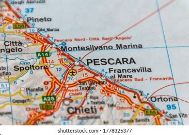 Pescara Italy On Road Map Stock Photo Shutterstock