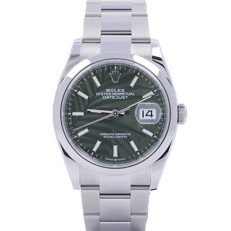 Rolex Datejust Oyster Green Palm Leaf Dial Unworn