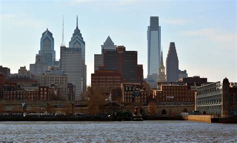 City skyline as seen from the Camden, NJ, waterfront. | Skyline, New ...