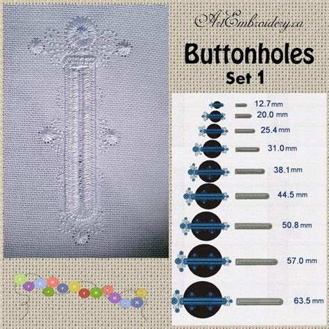 Buttonholes Set 1 Machine Embroidery Designs Set Etsy Machine