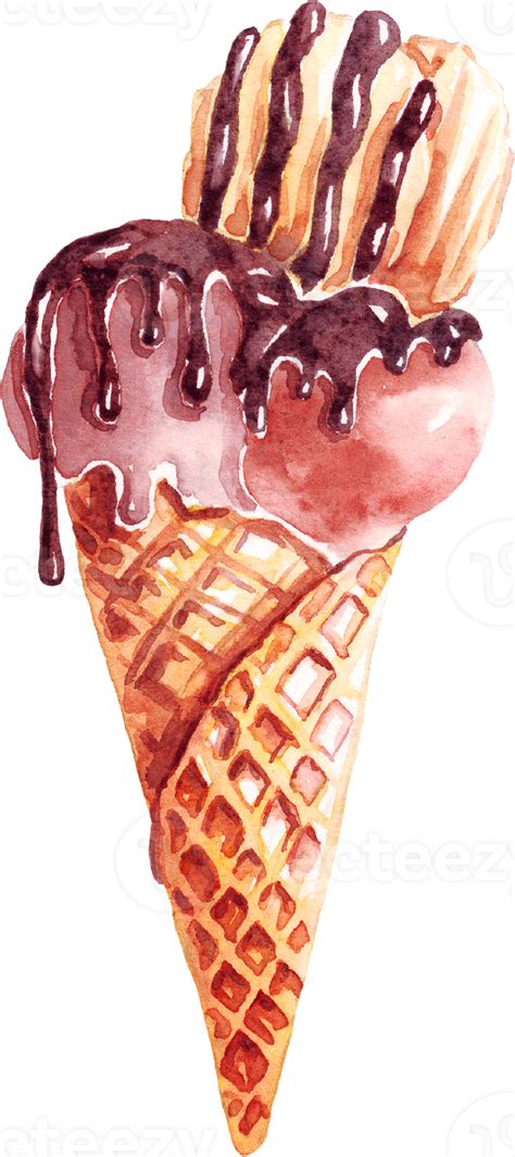 Ice Cream Watercolor Clipart 22157155 Png