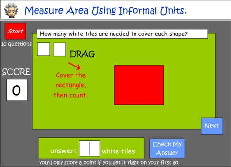 Measure area using informal units part 2 - Studyladder Interactive ...