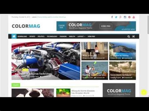 Colormag Wordpress Magazine Theme Overview Youtube