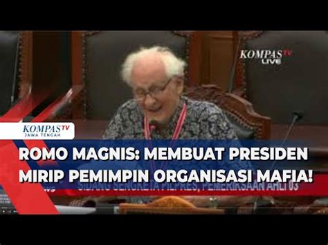 Romo Magnis Membuat Presiden Mirip Pemimpin Organisasi Mafia Youtube