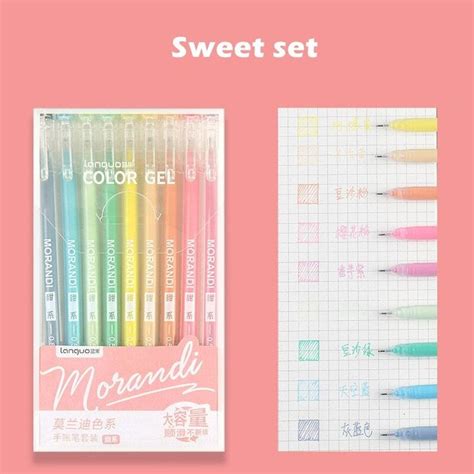 Morandi Gel Pens Set Of 9 Sweet Set Gel Pens Set Gel Pens Pen Sets