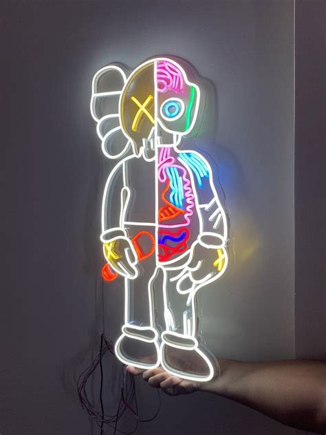 Custom KAWS LED Neon SignCustom Street Fashion Neon Wall Art Etsy