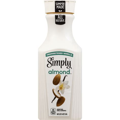 Simply Almond Almondmilk, Unsweetened Vanilla (46 oz) - Instacart