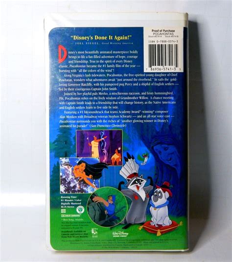 Pocahontas Vhs 1996 Clamshell Walt Disney Masterpiece Collection 5741