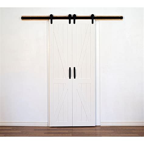 42 In X 84 In Board And Batten Primed Solid Wood Split Barn Door With