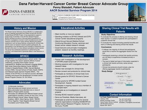 Dana Farberharvard Cancer Center Breast Cancer Advocate Group Ppt