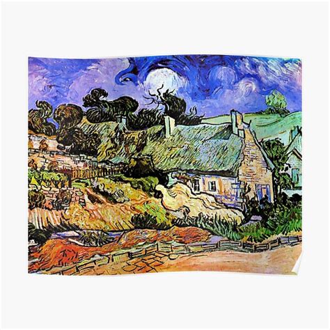 Poster Maisons Aux Toits De Chaume De Vincent Van Gogh Par