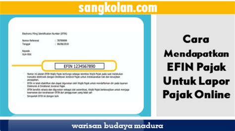 mendapatkan efin pajak  lapor pajak  sangkolan