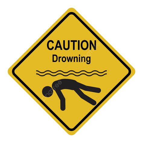 Drowning Warning Sign Icon Illustration Attention Dive Danger Vector