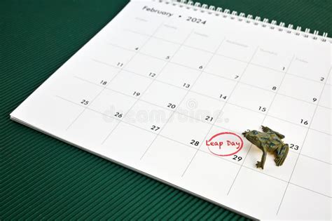 Happy Leap Day Or Leap Year Calendar Page February Stock Image