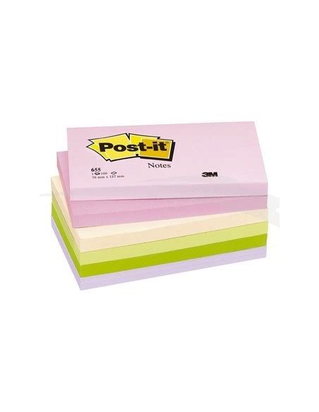 Lot De 10 Blocs De 100 Notes Repositionnables Post It 76x127mm Coloris