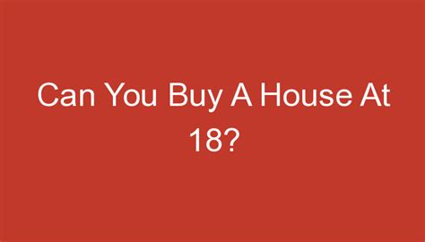 Can You Buy A House At