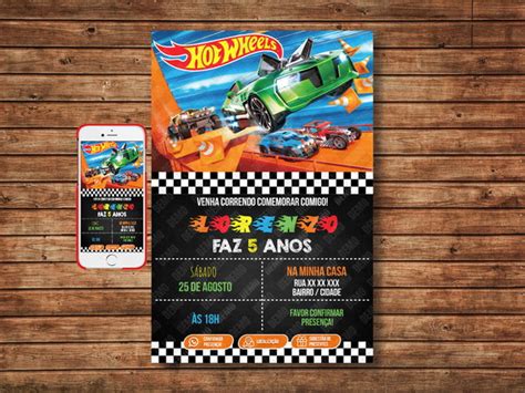 Convite Digital Interativo Hot Wheels Produtos Elo