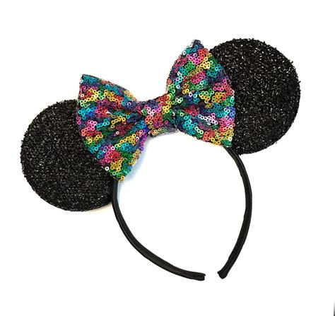 Rainbow Minnie Ears Minnie Mouse Colorful Ears Mickey Ears - Etsy