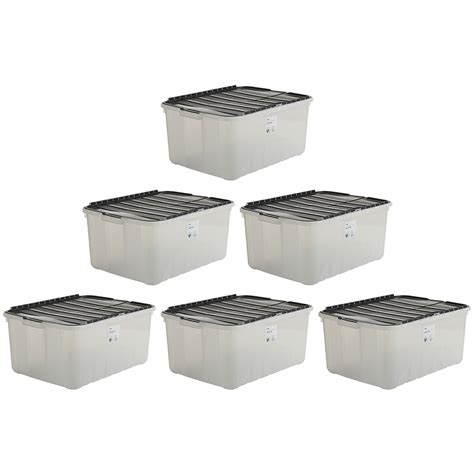 Wilko 50l Croc Storage Box Case Of 6 Wilko