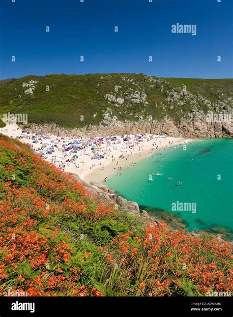 Porthcurno beach, Cornwall, UK Stock Photo - Alamy