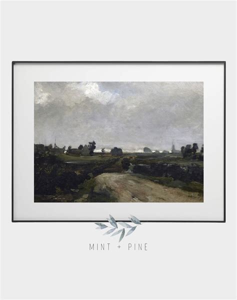 Landscape Vintage Art Landscape Painting Moody Wall Art Printable