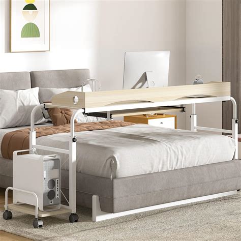 Sogesfurniture Mesa Sobre La Cama Con Ruedas Altura Y Longitud