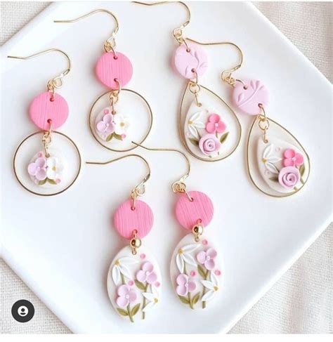 Polymer Clay Flower Jewelry Diy Earrings And Handmade Charms