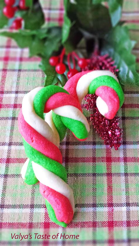 Mint Candy Cane Cookies - Valya's Taste of Home