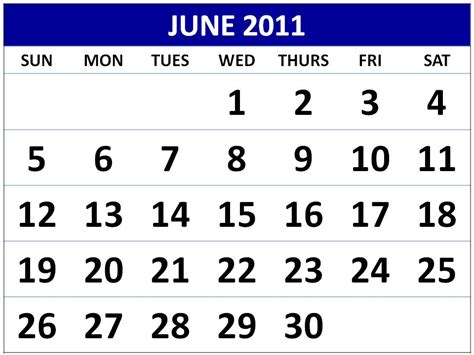 Lorasater Printable June 2011 Calendar