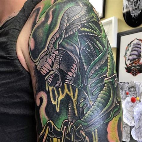 50 Xenomorph Tattoo Designs For Men - Alien Film Ink Ideas