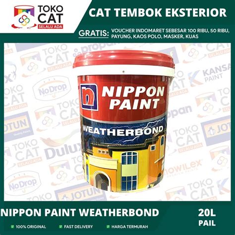 Jual Cat Tembok Luar Nippon Paint Weatherbond Warna Putih Bersih L