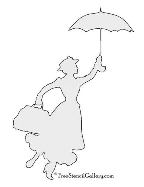 Mary Poppins Stencil | Free Stencil Gallery