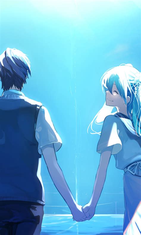 1280x2120 Anime Couple Holding Hands Hatsune Miku Iphone 6 Hd 4k