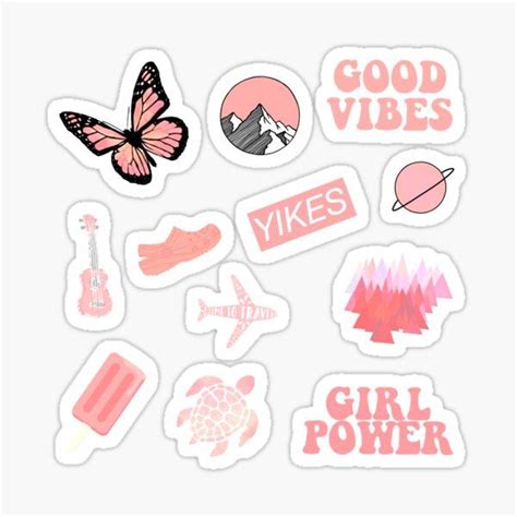 vsco stickers 100 pack pink i cute stickers waterproof 100 vinyl - vsco ...