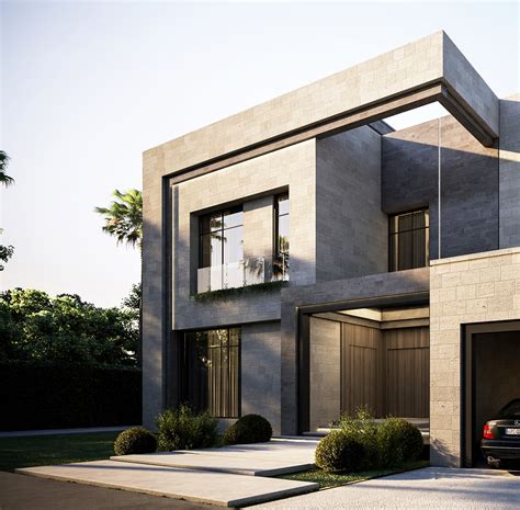 Modern Villa Renovation Exterior Design Uae 2 Images Behance