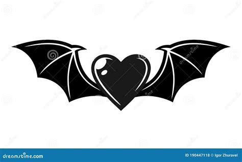 Heart with Bat Wings Vector Tattoo Style Object Stock Vector - Illustration of isolated, scary ...